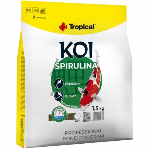  Tropical Koi Spirulina Pellet M haleledel 1,5 kg