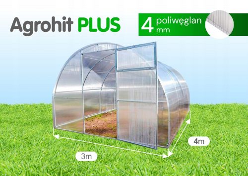 Üvegházak - Üvegház plusz 3x4 polikarbonát 4 mm -es alagút