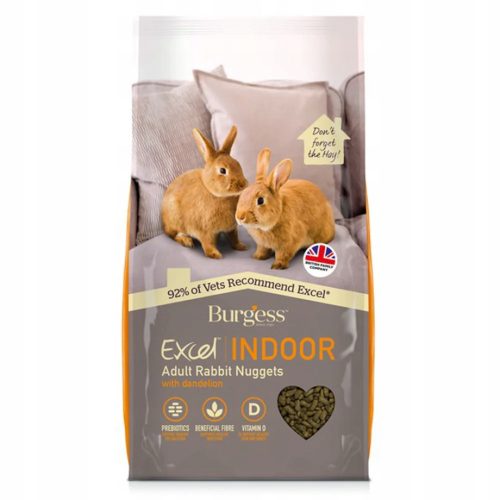 Takarmány kis rágcsálóknak - Burges Excel Rabbit beltéri 10 kg pitypanggal