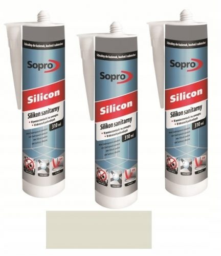 Szilikon tömítők, ragasztók -  SOPRO ENYITER SITERY SILICONE 310 ml Ezüst-szürke 17