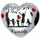  Charms gyöngy karkötők FAMILY HEART ezüst