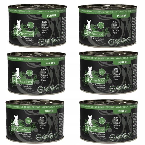 Konzerv macskáknak - Catz Finefood Purrrr N.115 Kacsaeledel 6x 200g