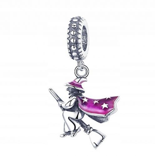  CHARMS FÜGGŐ BABA YAGA MAGIC CAT RIDER seprűn s925