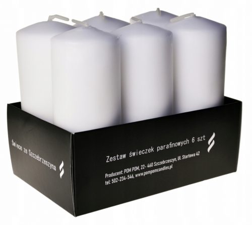  Hagyományos illattalan paraffin gyertya Pom Pom Candles 6 db.