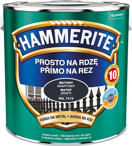 Hammerite Prosto For Rust fémfesték, grafit, 2,5 l