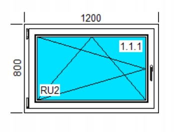 Ablak - PVC Windows 1200x800 Ru White, balra