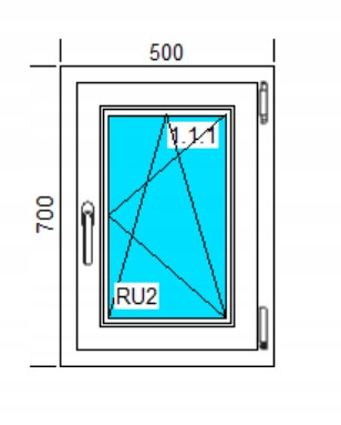 Ablak - PVC Windows 500x700 ru, jobbra