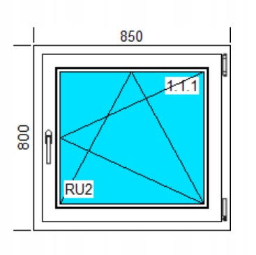 Ablak - PVC Windows 850x800 RIE, jobbra