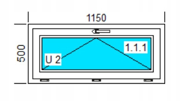 Ablak - PVC ABLAK 1150x500 U FEHÉR