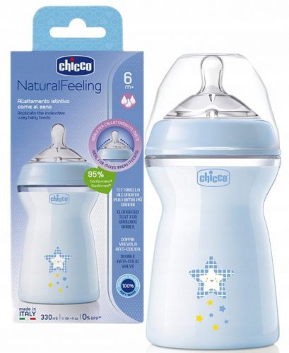  Chicco Natural Feeling flakon kék 330 ml