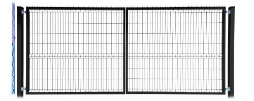 Kapu - Double -Panel Panel Gate Fekete Pistils 170