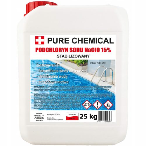 Medence kémia - PURE CHEMICAL folyékony klór 25 kg 21 l