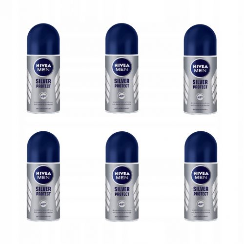  Nivea MEN Silver Protect 6 db 50 ml-es roll-on izzadásgátló