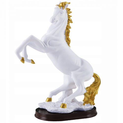 Figura, szobrocska - Gyanta díszítések Junma Figurine HORSE Fehér A261