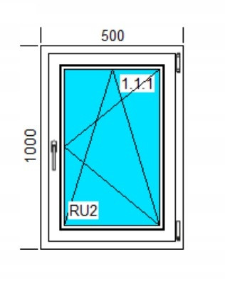 Ablak - PVC Windows 500x1000 ru, jobbra