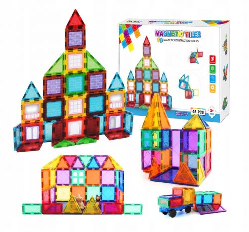  AIG Magnetic Tiles mágneses blokk készlet, 45 db