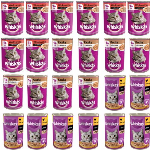 Konzerv macskáknak - Whiskas nedves étel a macska keverékhez 24x400g