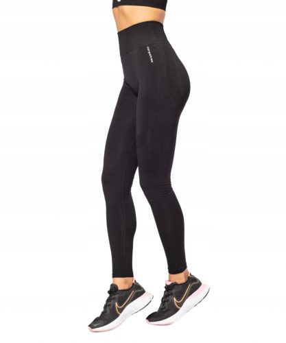  Női fekete, magas derekú varrás nélküli leggings, XS