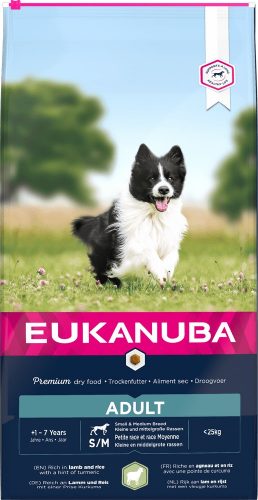 Száraz kutyaeledel - Eukanuba felnőtt kis közepes fajták bárány rizs 12 kg