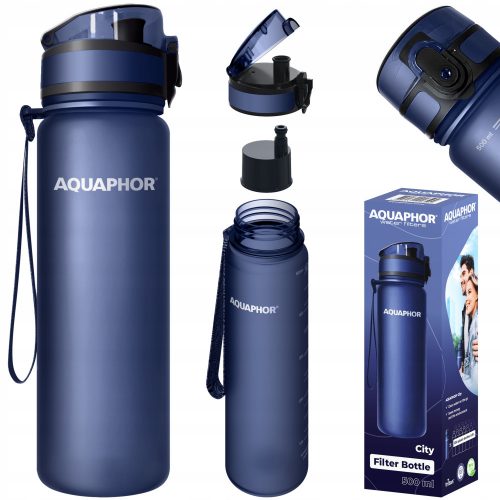 Vízszűrő palack - Aquaphor City szűrőpalack 500ml, sötétkék