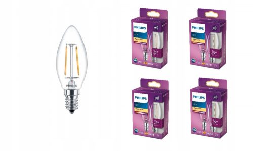 8x E14 izzó Philips LED 2W = 25W retro izzószál