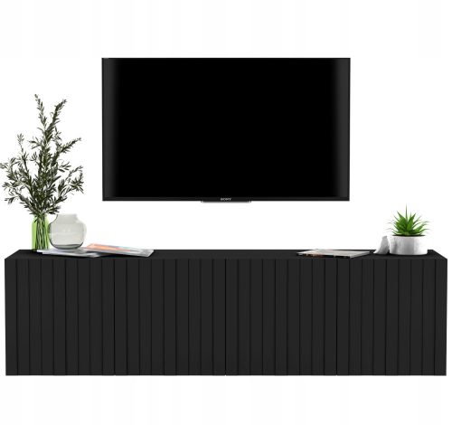  Függesztett TV szekrény Glamour Black MAT komód 150cm