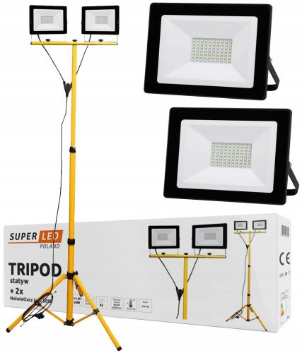 Kerti halogén - LED lámpa 2x 50W IP65 + állvány + kábel 205cm