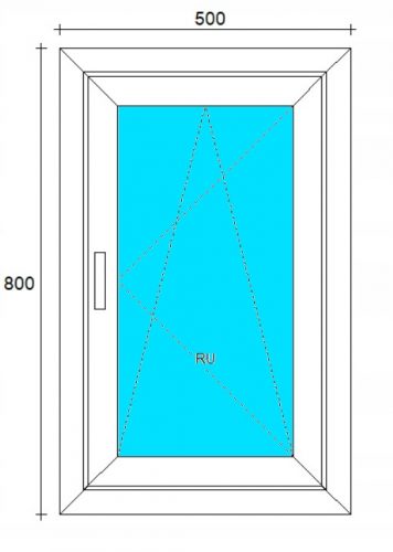 Ablak - PVC ABLAKOK 700x600 RU FEHÉR, JOBBRA