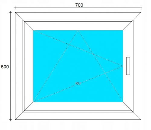 Ablak - PVC ablak RU 45 x 80/450 x 800 ablak a kézből 24h