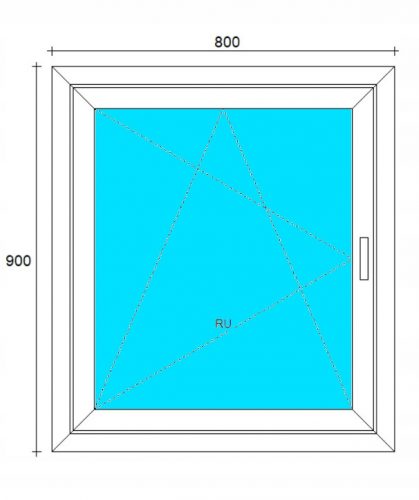 ABLAK PVC 800x900 RU FEHÉR, BAL