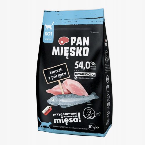 Granulátum macskáknak - Mr. Cat Meat Chicken pisztráng s 10 kg