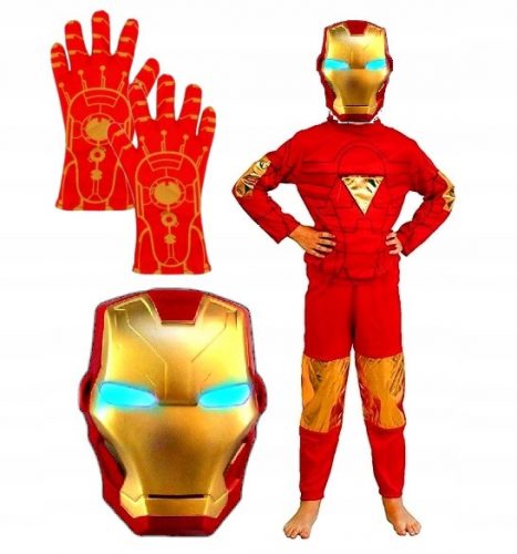 Fiú jelmez - IRON MAN jelmez MASK GLOVE LED M