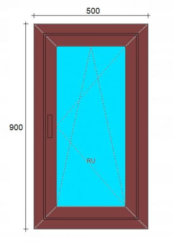 Ablak - PVC Windows 650x650 RU antracit, jobbra