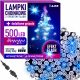 Kültéri karácsonyi világítás - Karácsonyi fa lámpák 500 LED Cold White Flash Garland