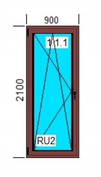 Ablak - PVC Windows 900x2100 Out