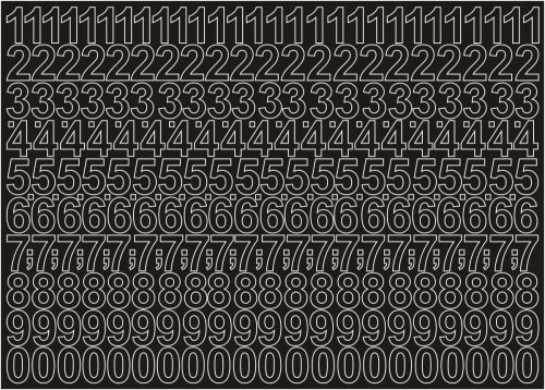 Gyermek falragaszok - Ön -adézív számok 6 cm 276 karakterek különböző színek
