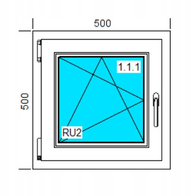 PVC ABLAKOK 500x500 RU FEHÉR, BAL