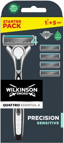  Wilkinson Quattro Titanium Sensitive borotva patronokkal + 5 patronnal