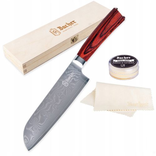 Konyhakések - Santoku konyhai kés a Damaszkusz acélból 18 cm