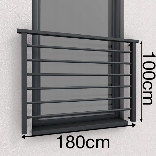 Francia alumínium ablakkorlát 180cm 7016