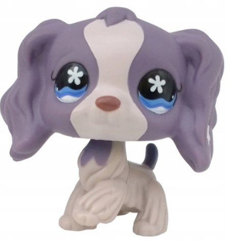  LPS Littlest Pet Shop Cocker spániel kutya lila