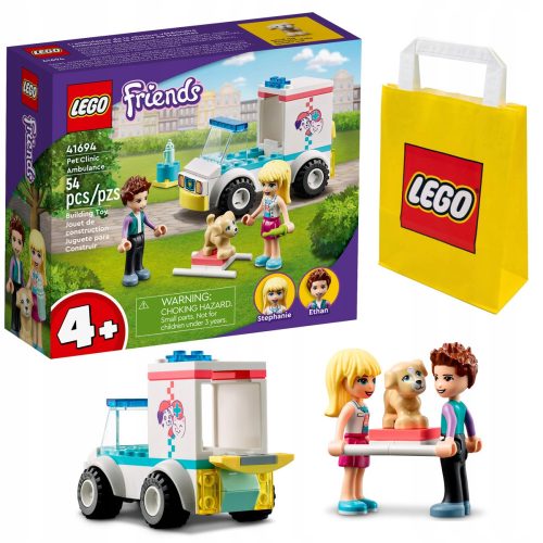  LEGO Friends 41694 Animal Clinic Mentőautó + Papírtáska LEGO 6315786 sárga 24x8x18 cm