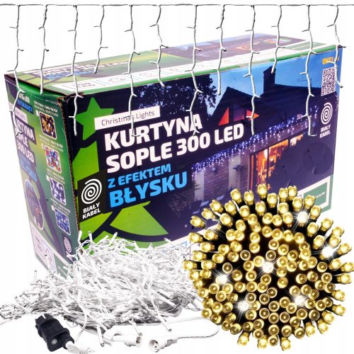 Kültéri karácsonyi világítás - Sople 300led karácsonyfa lámpák 15 m fehér flash idő