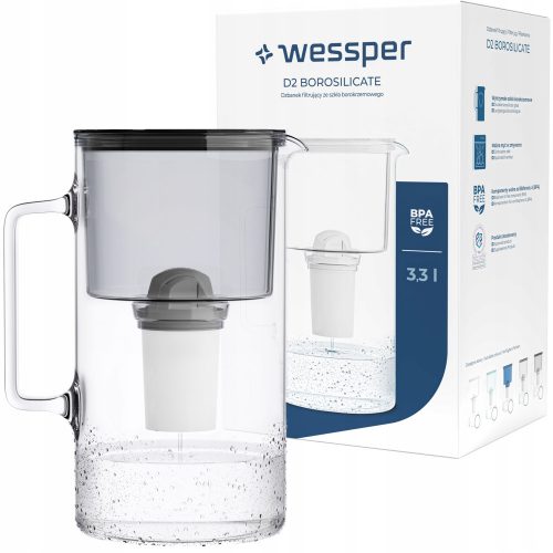  Wessper AquaClassic Crystalline szűrőkanna 2,5 l, fekete