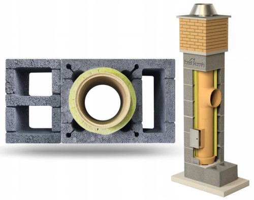 Kéményrendszer, tartozékok - Kerámia kémény 4 M W2+KW FI 200 BKU prémium