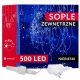 Kültéri karácsonyi világítás - INCIDE FÜGGÖNY 500LED LÁMPÁK 22,5m KÜLTÉRI+VAKU