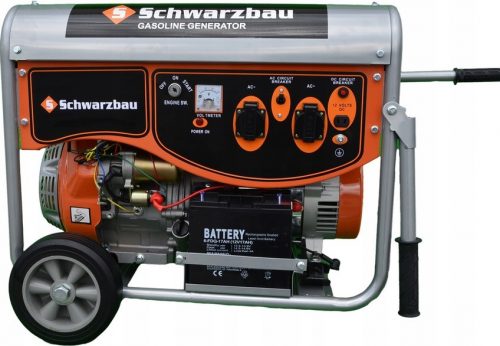 Egyfázisú Schwarzbau 6500 W-os benzines generátor