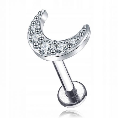  EZÜST LABRET MOON CIRKONIA TITÁN G23 1,2/6