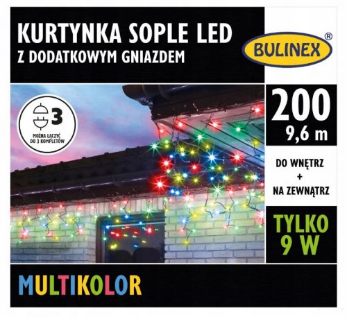 Kültéri karácsonyi világítás - Külső ICICLes 200 LED -lámpák BULINEX FUNTIN