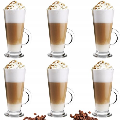 Koktél pohár - 6 POHÁR KÉSZLET CAFFE MACCHIATO LATTE KÁVÉHOZ